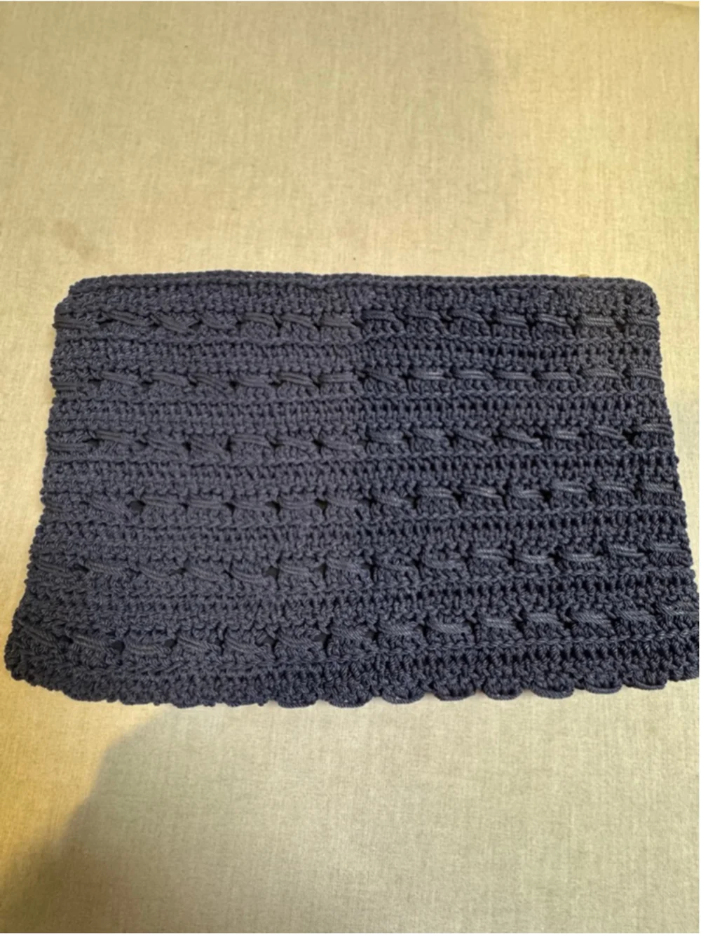 Women's Unbranded Navy Crocheted Zipper Clutch One Size